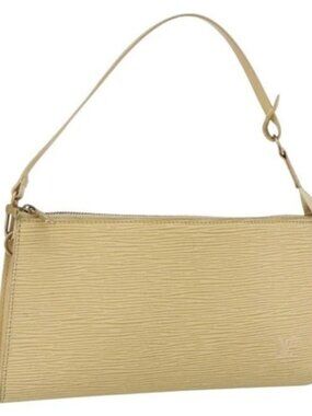 LOUIS VUITTON Epi Pochette Accessoires Pouch Vanilla M5294A LV Auth 169565A